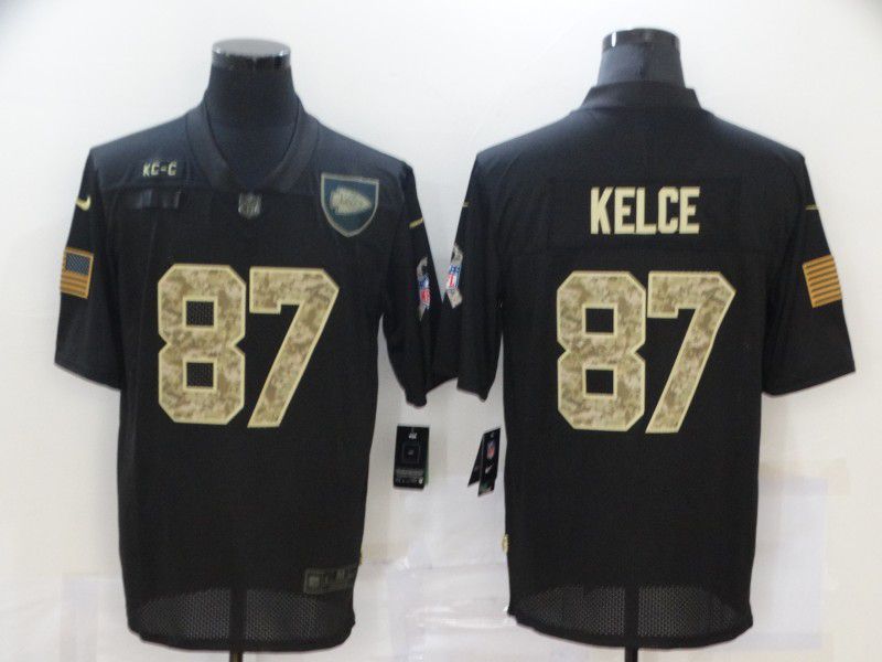 Men Kansas City Chiefs #87 Kelce Black camo Lettering 2020 Nike NFL Jersey->san francisco 49ers->NFL Jersey